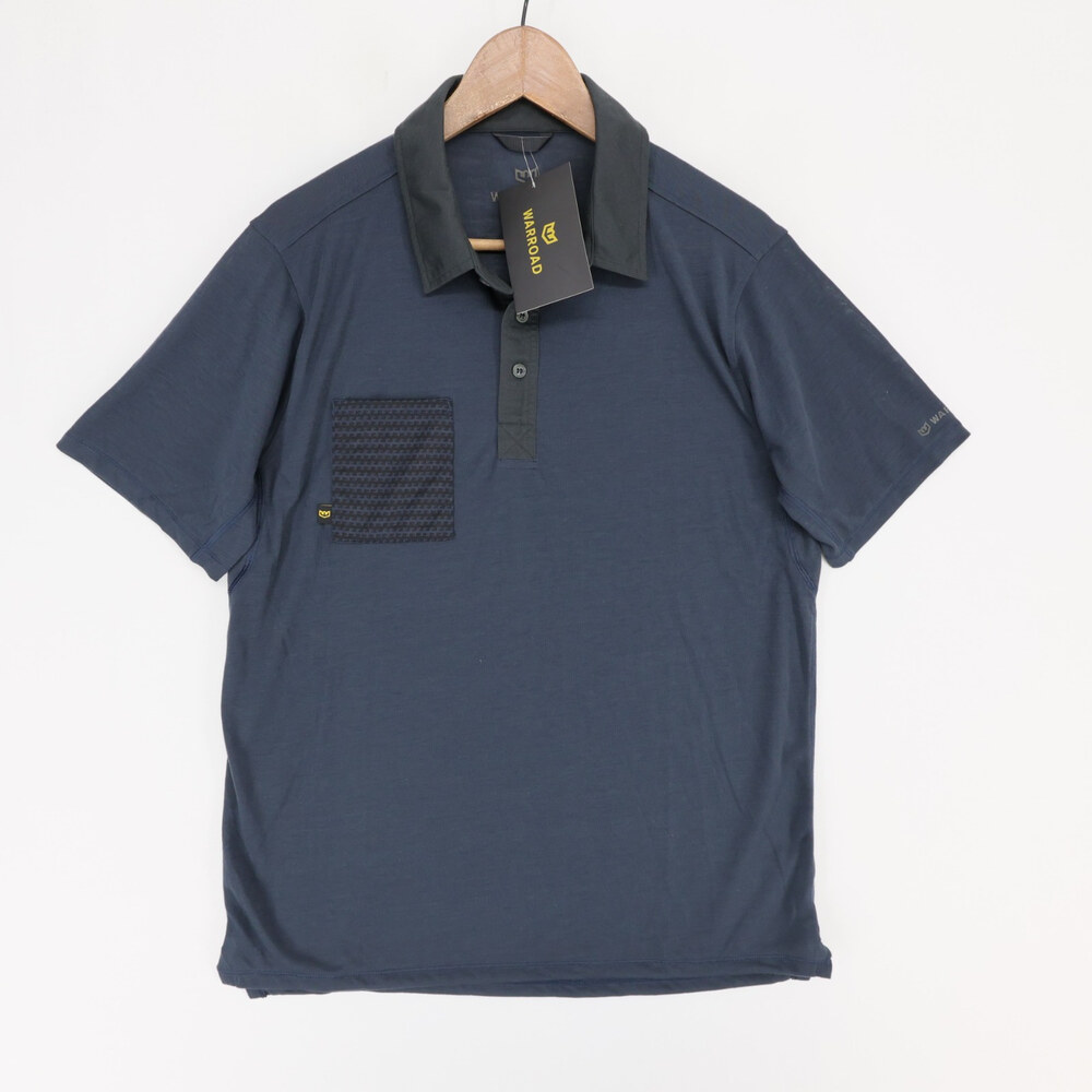 Warroad Polo Shirt Mens Medium Blue Short Sleeve Performance Pocket